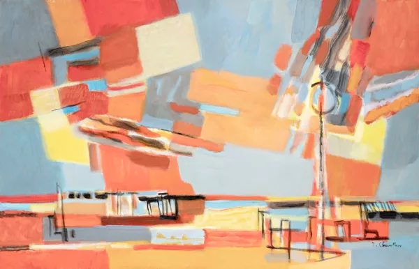 Jean Chevolleau — Mer basse au ciel rouge