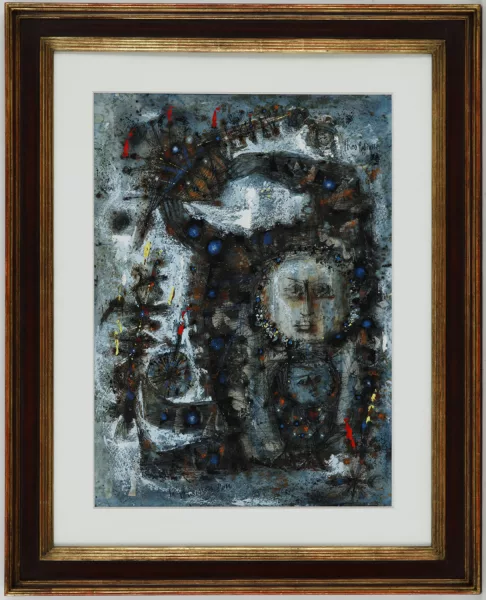 Théo Tobiasse — Théo Tobiasse (1927), \Le musicien Pan\, gouache et