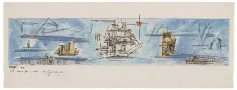 Lyonel Feininger — Trial Sketch for a wall in the "SS Constitution"