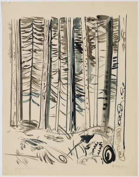 Rudolf Schlichter — Nadelwald,