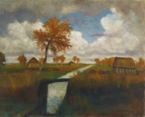 Otto Modersohn — Herbst im Moor - Moorbrücke
