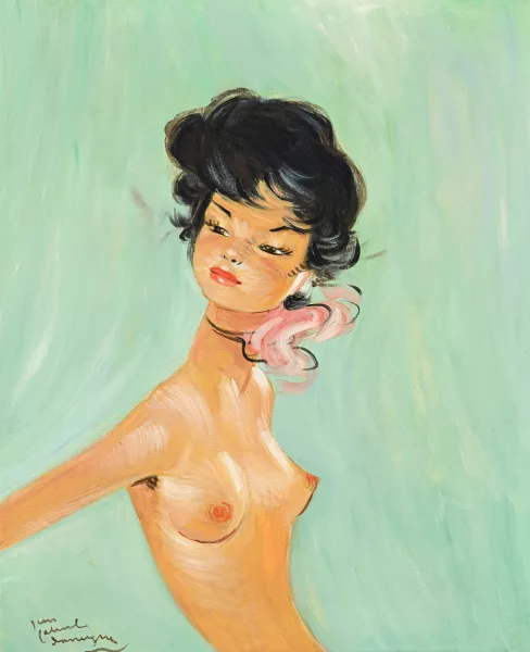 Jean-Gabriel Domergue — Portrait en buste d'une femme dénudée