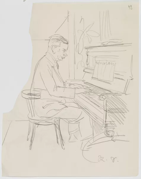 Rudolf Schlichter — 2 autoportraits et 16 dessins études d'hommes