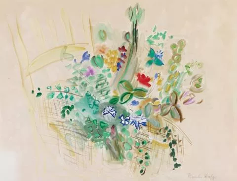 Raoul Dufy — Bouquet de fleurs à la chaise