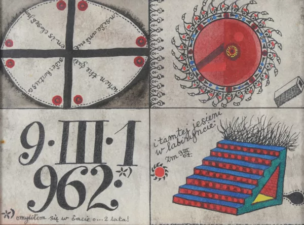Zbigniew Makowski — 3 Zeichnungen: Hortus conclusus, 1964