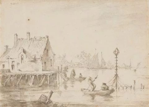 Jan van Goyen — Flusslandschaft mit einem Haus