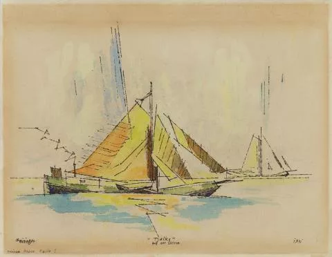 Lyonel Feininger — Tjalks auf der Ostsee