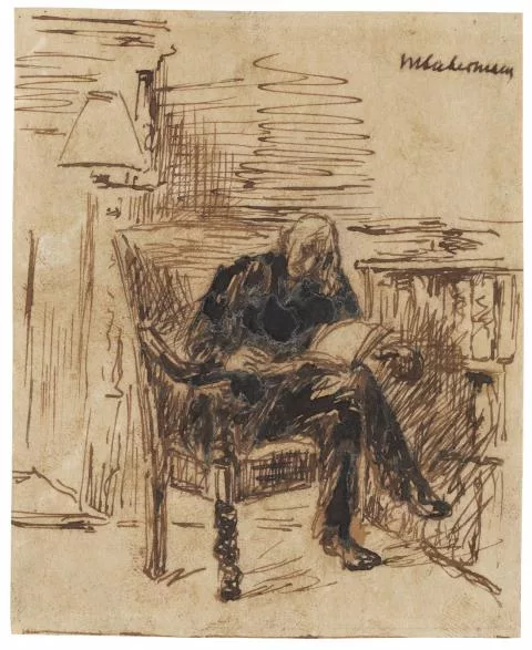 Max Liebermann — Selbstbildnis des Künstlers – Ehemals „Ex Libris Heinrich Tramm“