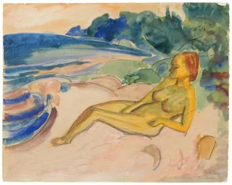 Erich Heckel — Liegende am Strand