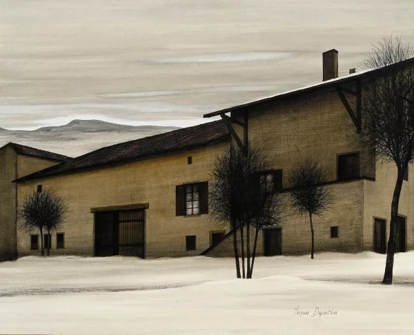 Jacques Deperthes — Maison de campagne sous la neige