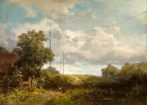 Carl Spitzweg — Landschaft mit Schwalben