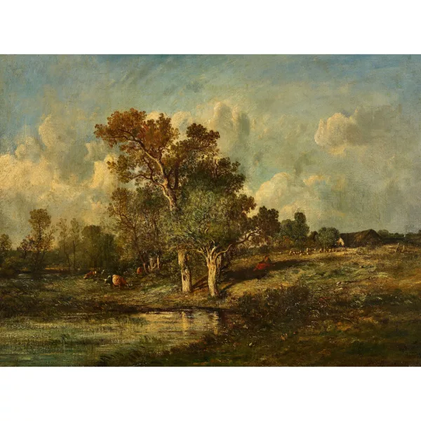 Jules Dupré — Troupeau à la mare.