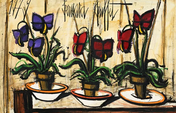 Bernard Buffet — "Trois pots de pensées"