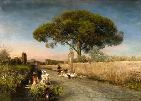 Oswald Achenbach — Sonnenuntergang in der Campagna