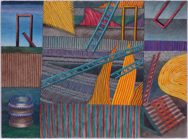 Zbigniew Makowski — Composition (Triptyque avec un puits, une flamme et la mer)