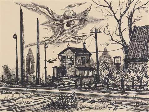 Franz Radziwill — Bahnwärterhaus bei Bockhorn (Die Eulenstation bei Bockhorn)