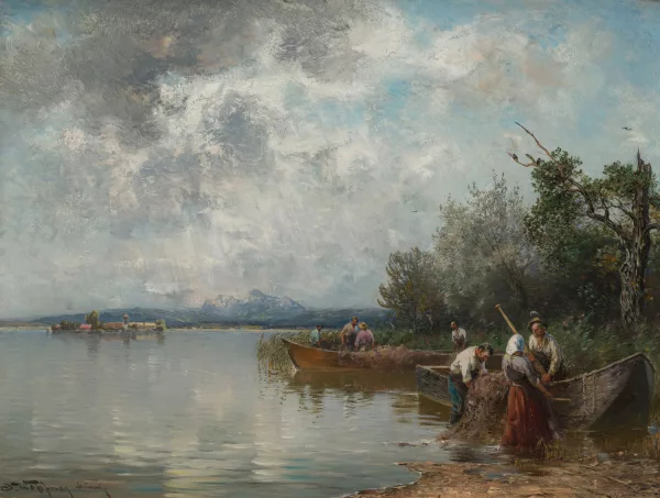 Josef Wopfner — Pêcheurs au lac de Chiem