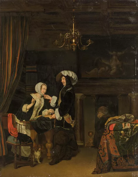 Frans van Mieris l'Ancien — Kopie Kavalier im Verkaufsladen