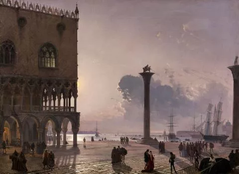 Friedrich Nerly — Piazzetta di San Marco bei Mondschein