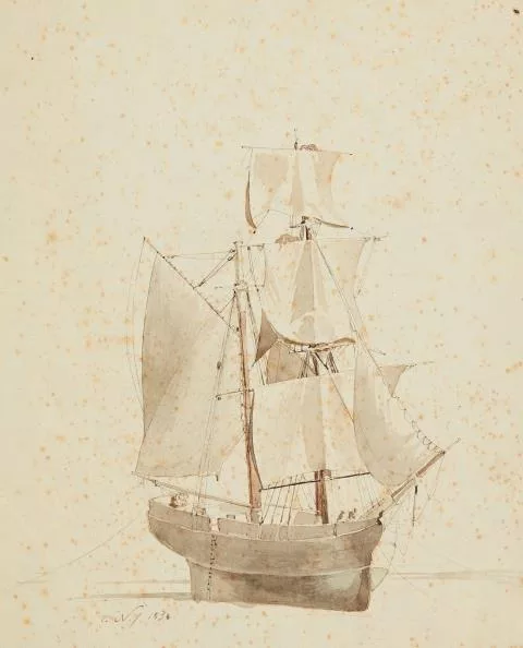 Friedrich Nerly — Segelschiff zu Wasser