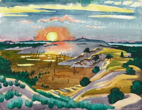 Max Pechstein — Sonnenuntergang in den Dünen