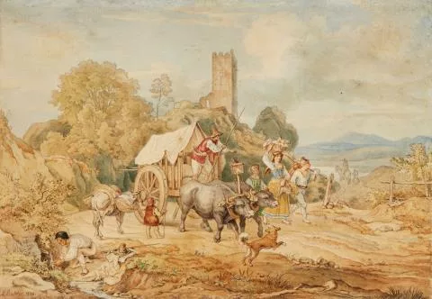 Adrian Ludwig Richter — Der Ochsenkarren