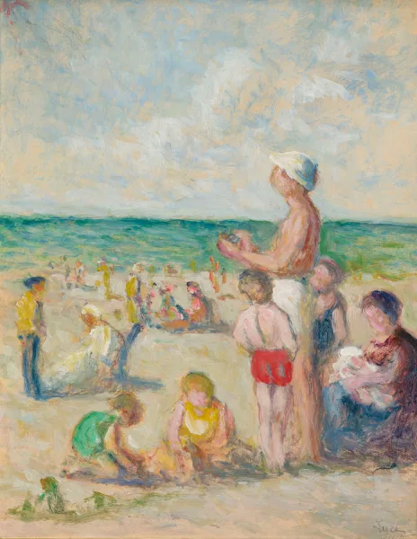 Maximilien Luce — "Sur la plage du Tréport",