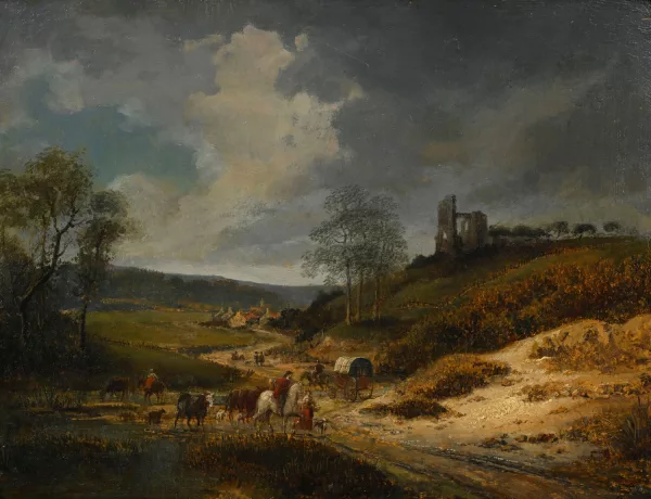 Georges Michel — Attribué à Georges Michel — Paysage aux ruines animé