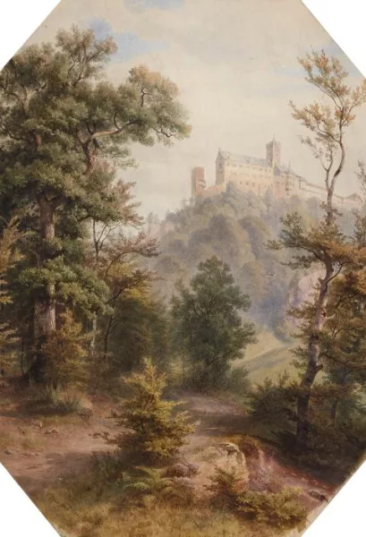 Carl Hummel — Landschaft mit Blick auf die Wartburg