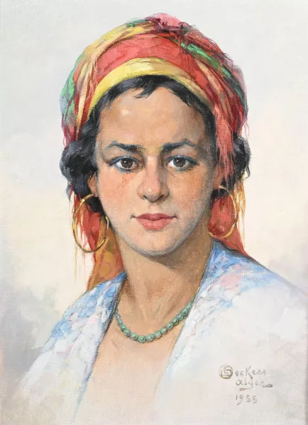 Émile Deckers — Portrait d'une femme algérienne,