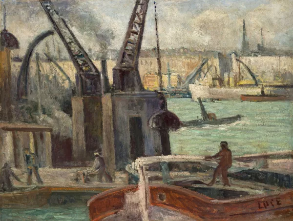 Maximilien Luce — Scène de Port, les Remorqueurs,