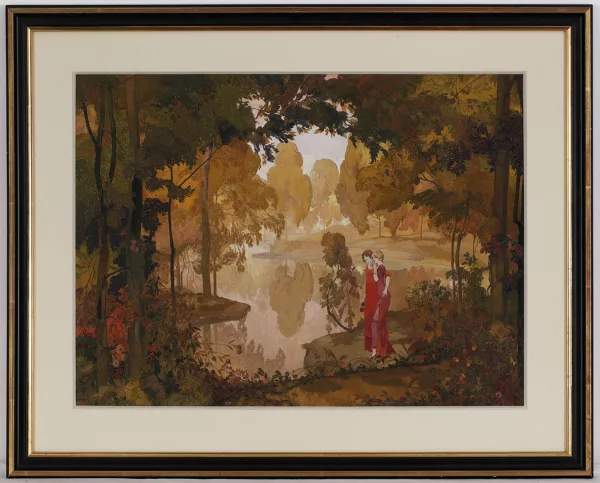 Georges de Feure — Deux femmes dans un paysage,