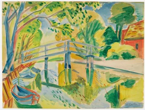 Max Pechstein — Brücke am Morgen I.