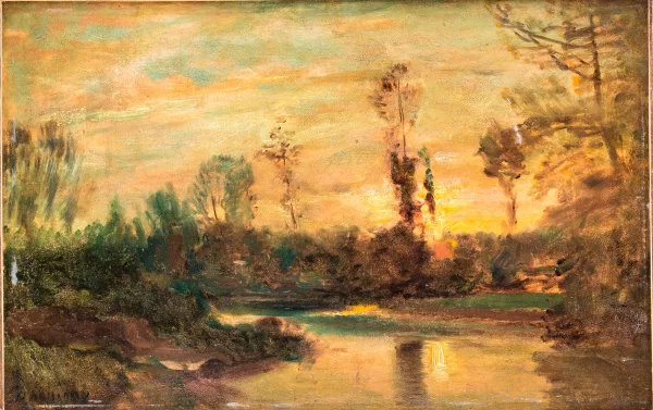 Charles-François Daubigny — Attribué à Charles-François Daubigny — Paysage de sous-bois,