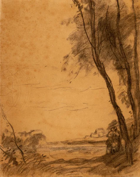 Jean-Baptiste Camille Corot — Attribué à Corot Jean-Baptiste-Camille — Landschaft mit Baum