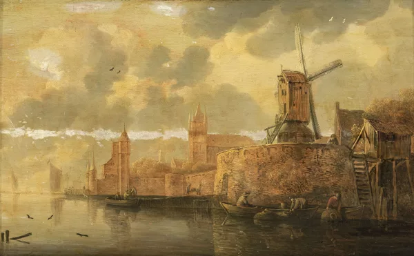 Jan van Goyen — École de Jan van Goyen — Marine aux moulins