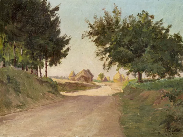 Victor Vignon — Attribué à Victor Vignon — Les Meules au bord du chemin