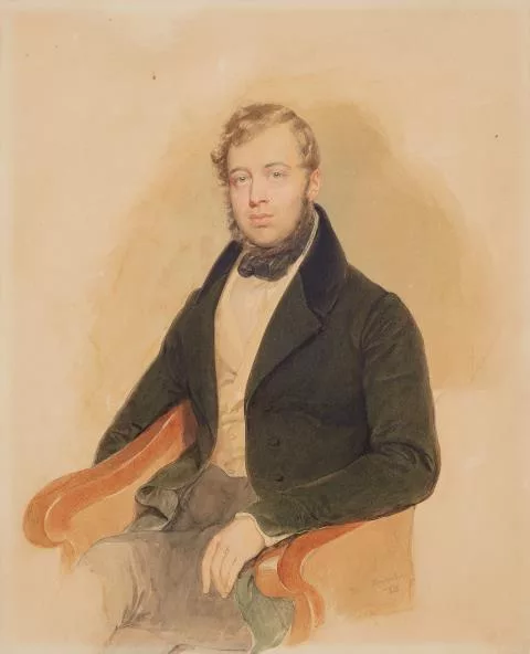 Josef Kriehuber — Porträt des Fürsten Lobkowitz