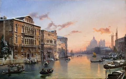 Friedrich Nerly — Winteransicht auf den Canal Grande und Santa Maria della Salute