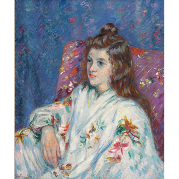Armand Guillaumin — "Portrait de Mlle Guillaumin en Kimono".