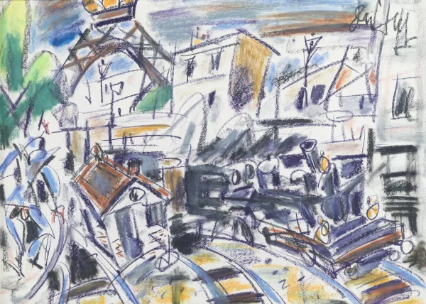 Eugène Paul — Vue sur Paris et la Tour Eiffel,