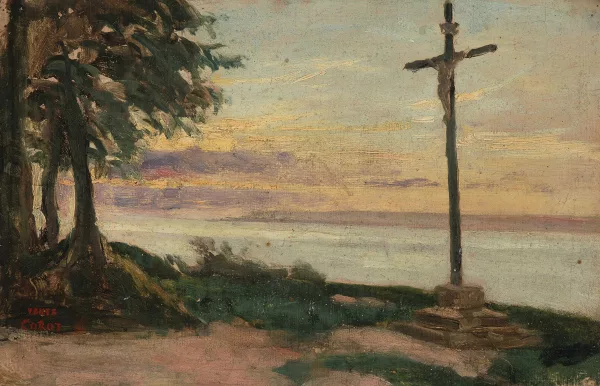 Jean-Baptiste Camille Corot — Honfleur – Calvaire sur la côte de Grâce