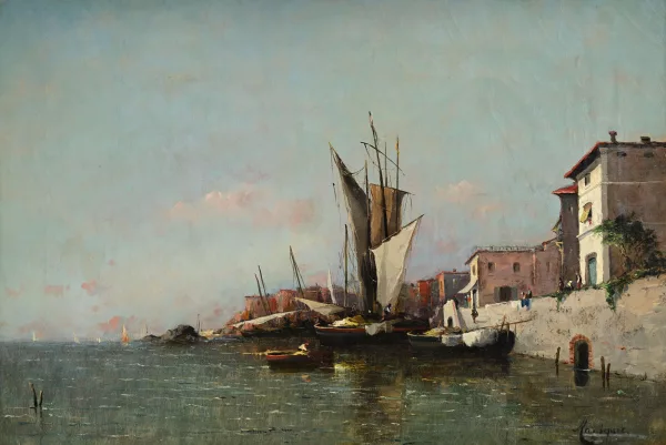 Frédéric Marius Maniquet — Bateaux au port,