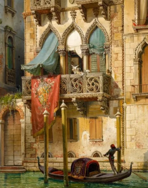 Friedrich Nerly — Palazzo Contarini in Venedig (Haus der Desdemona)