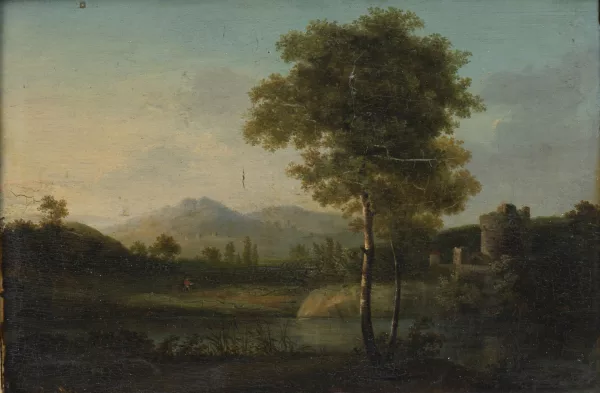 Jean-Victor Bertin — Jean Victor BERTIN (1767-1842) (attr.à), 'Paysage avec une ruine', huile