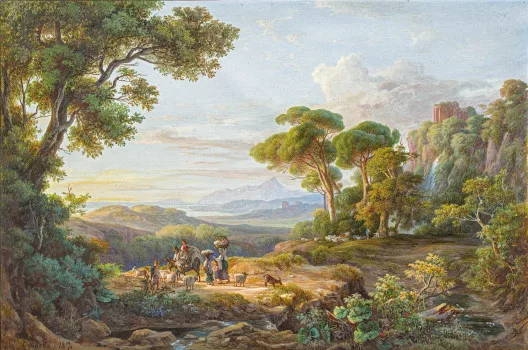 Károly Markó — Weite Landschaft mit Schafhirten, 1849–50