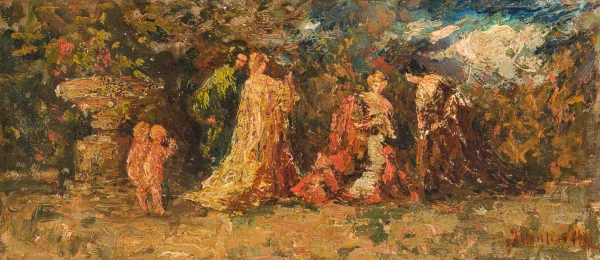 Adolphe Monticelli — Attribué à Adolphe Monticelli — "Terrasse le Château"