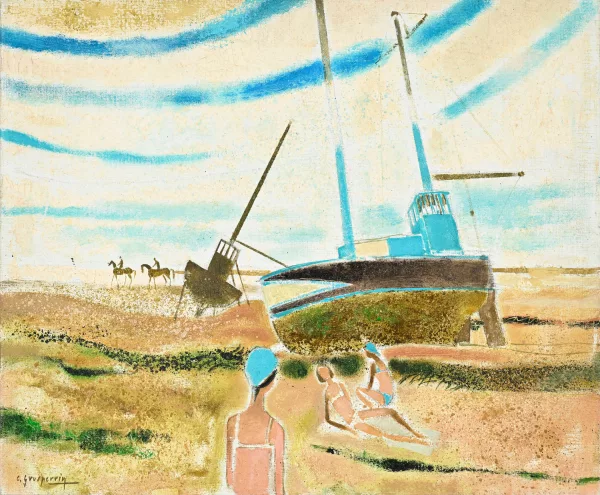 Claude Grosperrin — Baigneuses sur la plage,