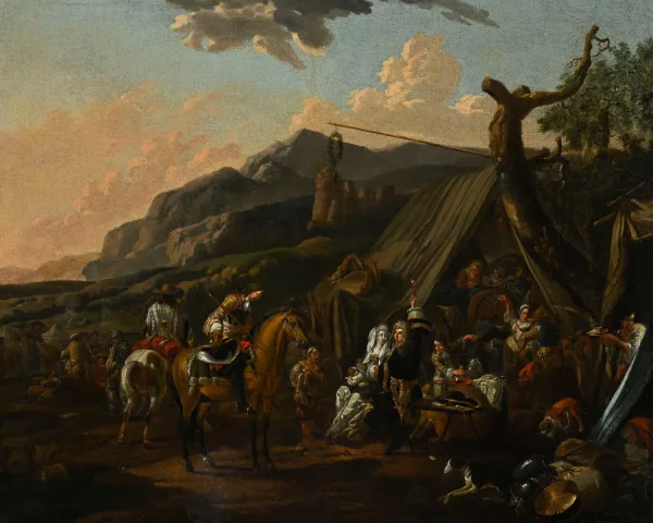 Johann Heinrich Roos — École de Johann Heinrich Roos — Scène de camp militaire