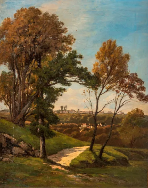 Henri Harpignies — Attribué à Henri Joseph Harpignies — Paysage de campagne